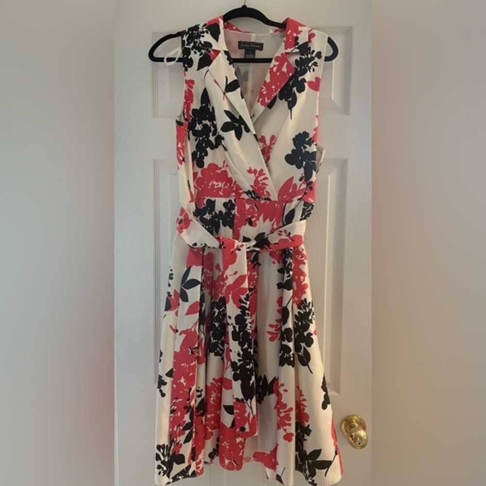 Jessica Howard Pink and Black Vintage / Retro Belted Dress